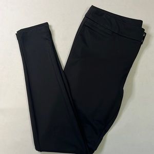 AB Studio Black High-Rise Ponte Pants Slim Pencil Leg Dress Pants w Faux Pockets